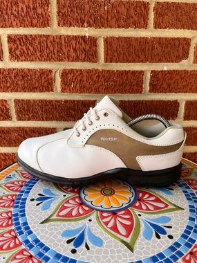 FootJoy GreenJoys Womens 9 White Tan Saddle Golf Shoes Soft Spikes 48377